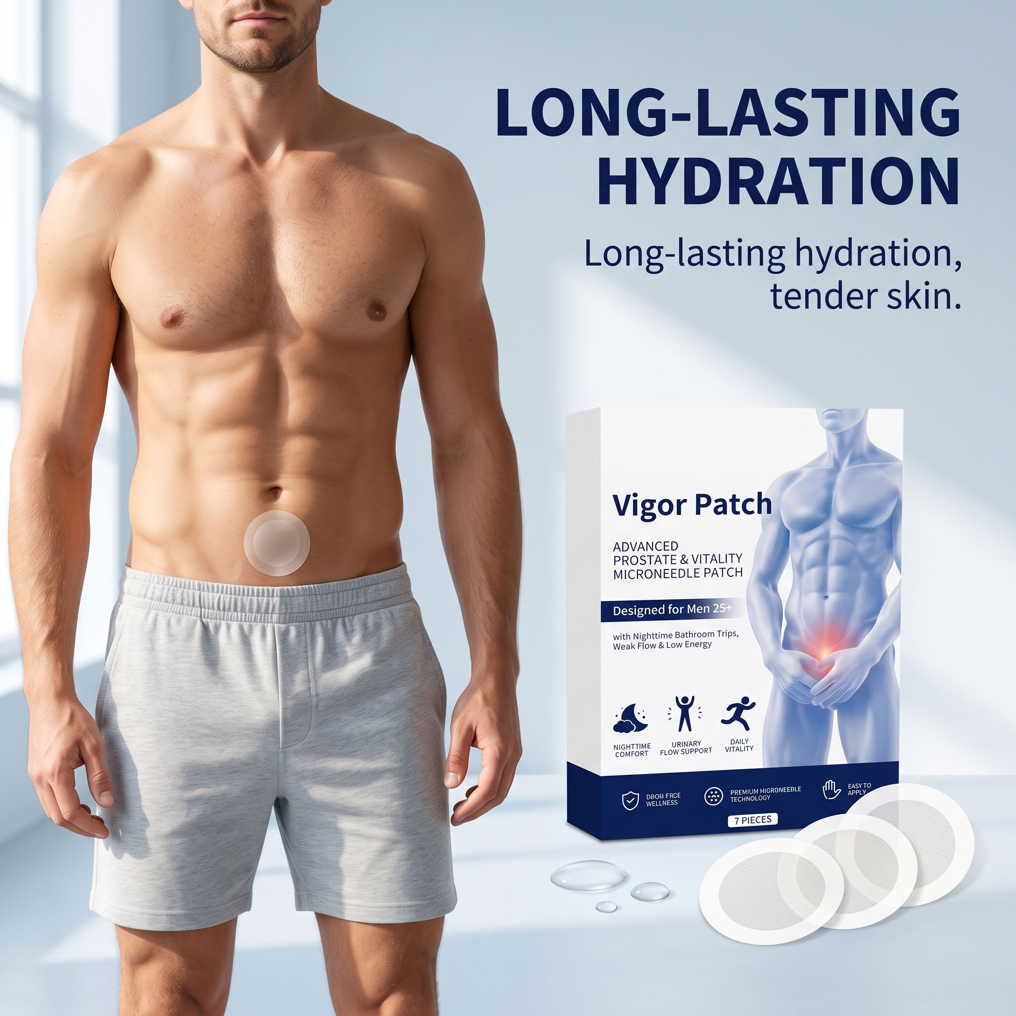 Men Care Patch Mild Formula Fits Skin Moisturizing Nourishing Comfortable Skin Friendly Daily Male Care