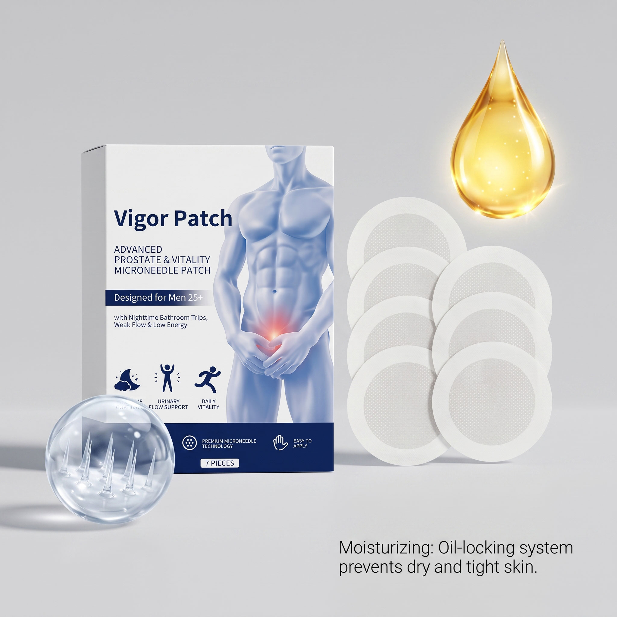 Men Care Patch Mild Formula Fits Skin Moisturizing Nourishing Comfortable Skin Friendly Daily Male Care