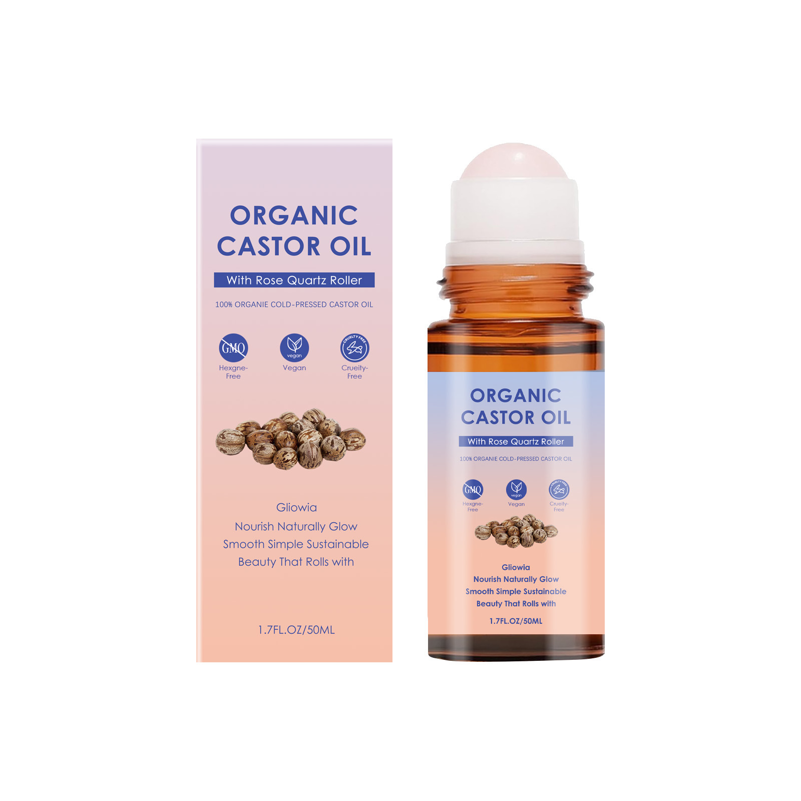 Castor Oil Nursing Roller Vitamin E Moisturizing Nourishing Daily Massage Multipurpose Body Care Oil