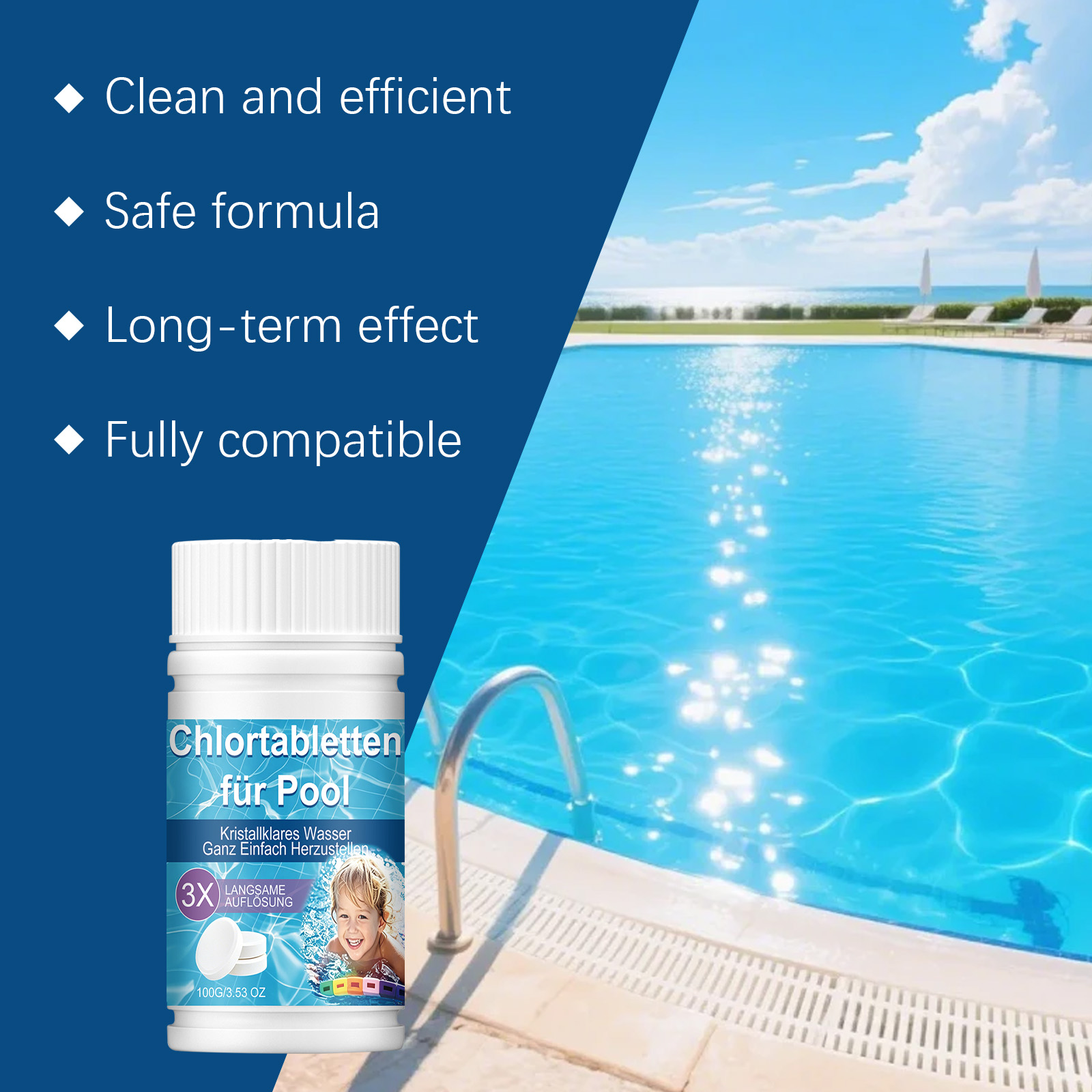 Pool Cleaning Tablets Algae Inhibition Descaling Clarification Outdoor Inflatable Hot Spring Water Tank
