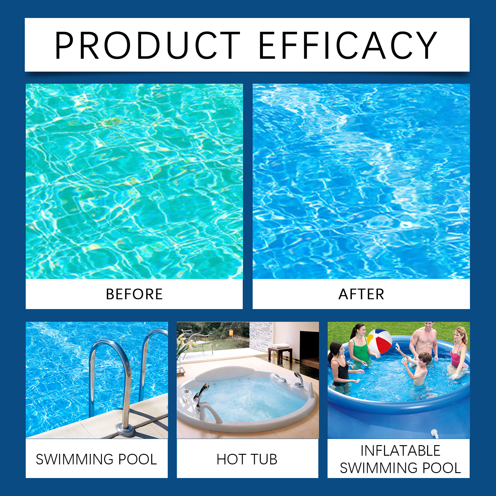 Pool Cleaning Tablets Algae Inhibition Descaling Clarification Outdoor Inflatable Hot Spring Water Tank