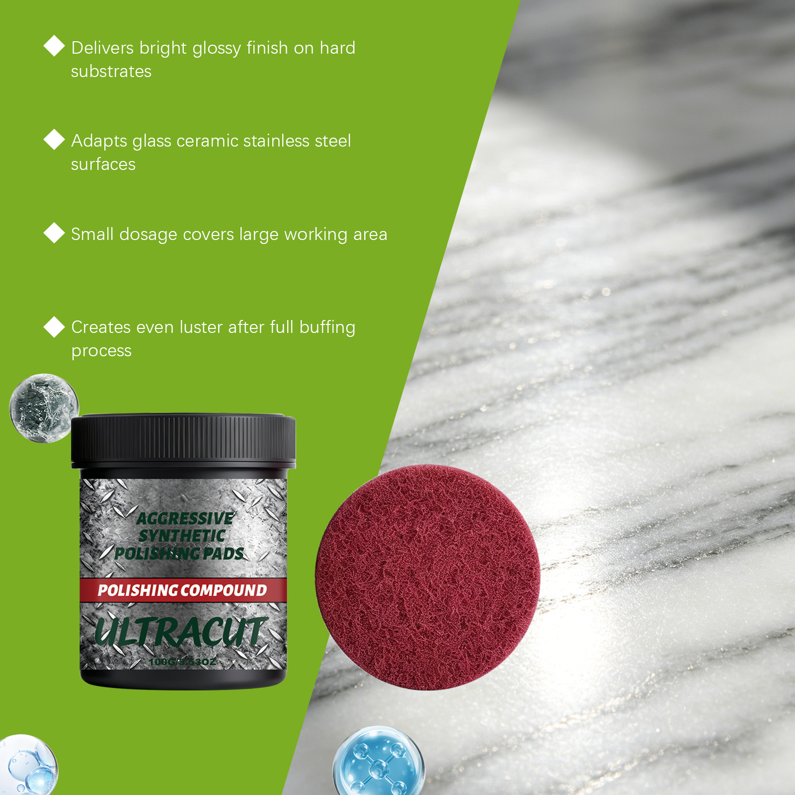 Polishing Cream Scratch Repair Gloss Smooth Daily Convenient Care For Metal Ceramic Stone Surface Texture