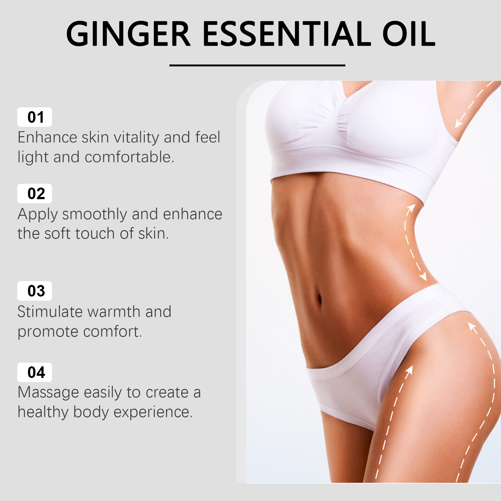 Ginger Abdomen Care Essential Oil Nourish Body Skin Firm Massage Whole Body Care Essential Oil