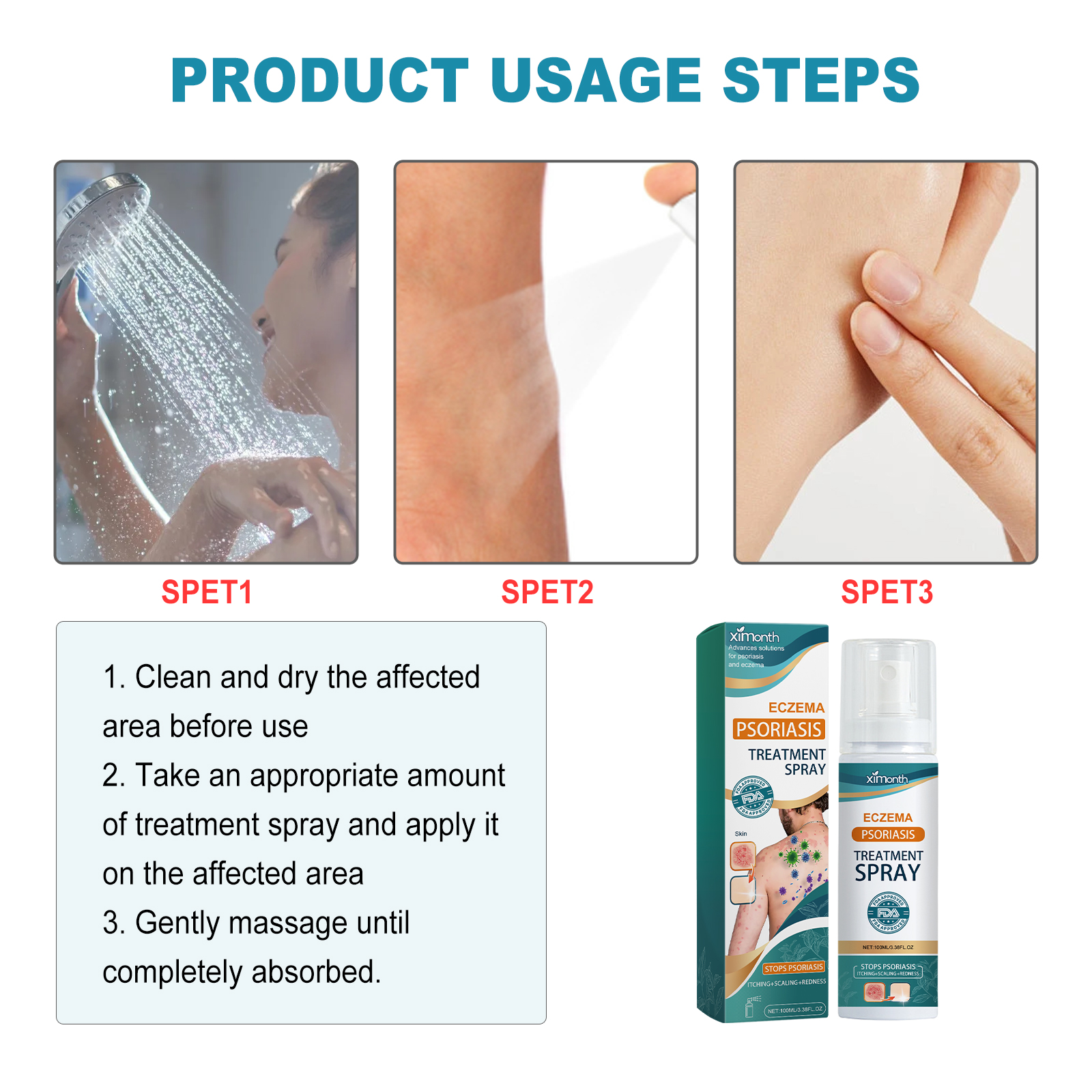 Skin Repair Spray Soothing Itching Redness Peeling Relief For Hands Feet Tinea Fungus Care Daily Skin Treatment