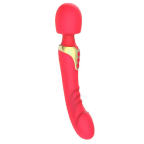 (Red) Double Sided Dildo for Women Wand Vibrator Clit