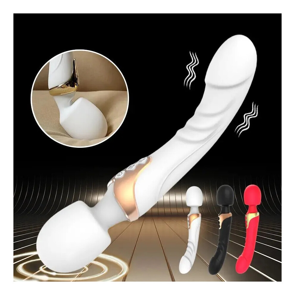 (Red) Double Sided Dildo for Women Wand Vibrator Clit