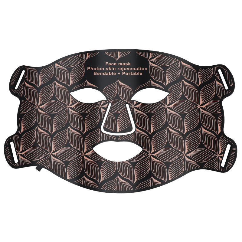 (Black Set) Light Therapy Face Masks for Women 7 Colors LED Facial Mask Neck Red Light Near Infrared Therapy Home Beauty Mask Skin Care Anti Aging Lifting Reduce Puffiness