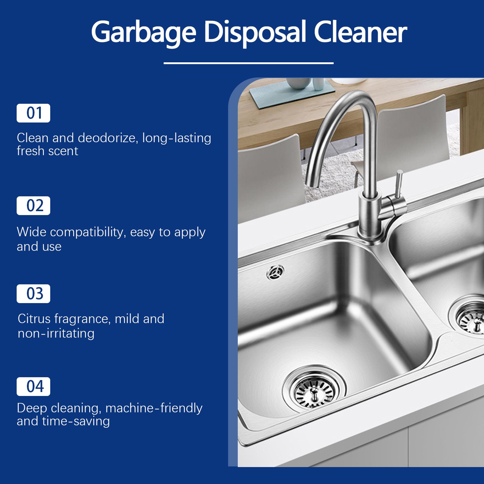 Garbage Disposal Cleaning Tablets For Daily Deodorizing And Kitchen Sink Care