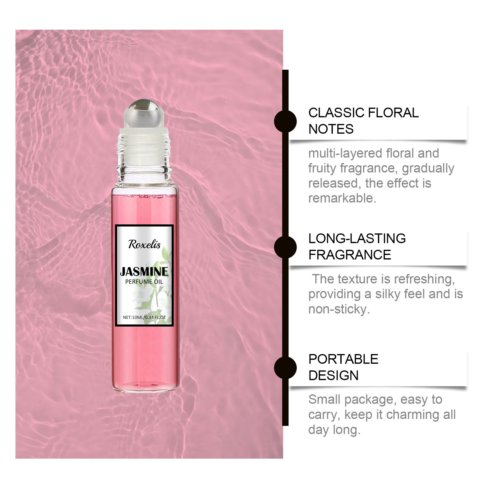 Women Pheromone Roll On Jasmine Perfume Floral Fruity Long Lasting Fresh For Daily Wear