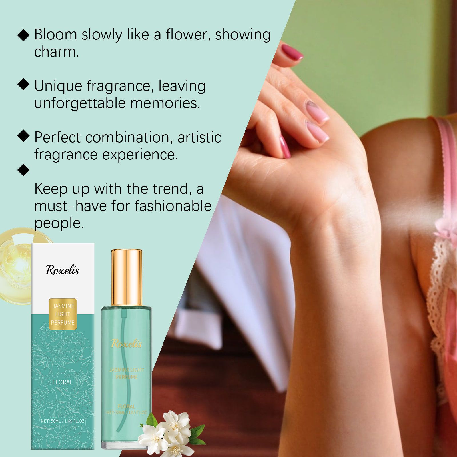 Jasmine Perfume Fresh Woody Floral Long Lasting Portable For Daily Wear