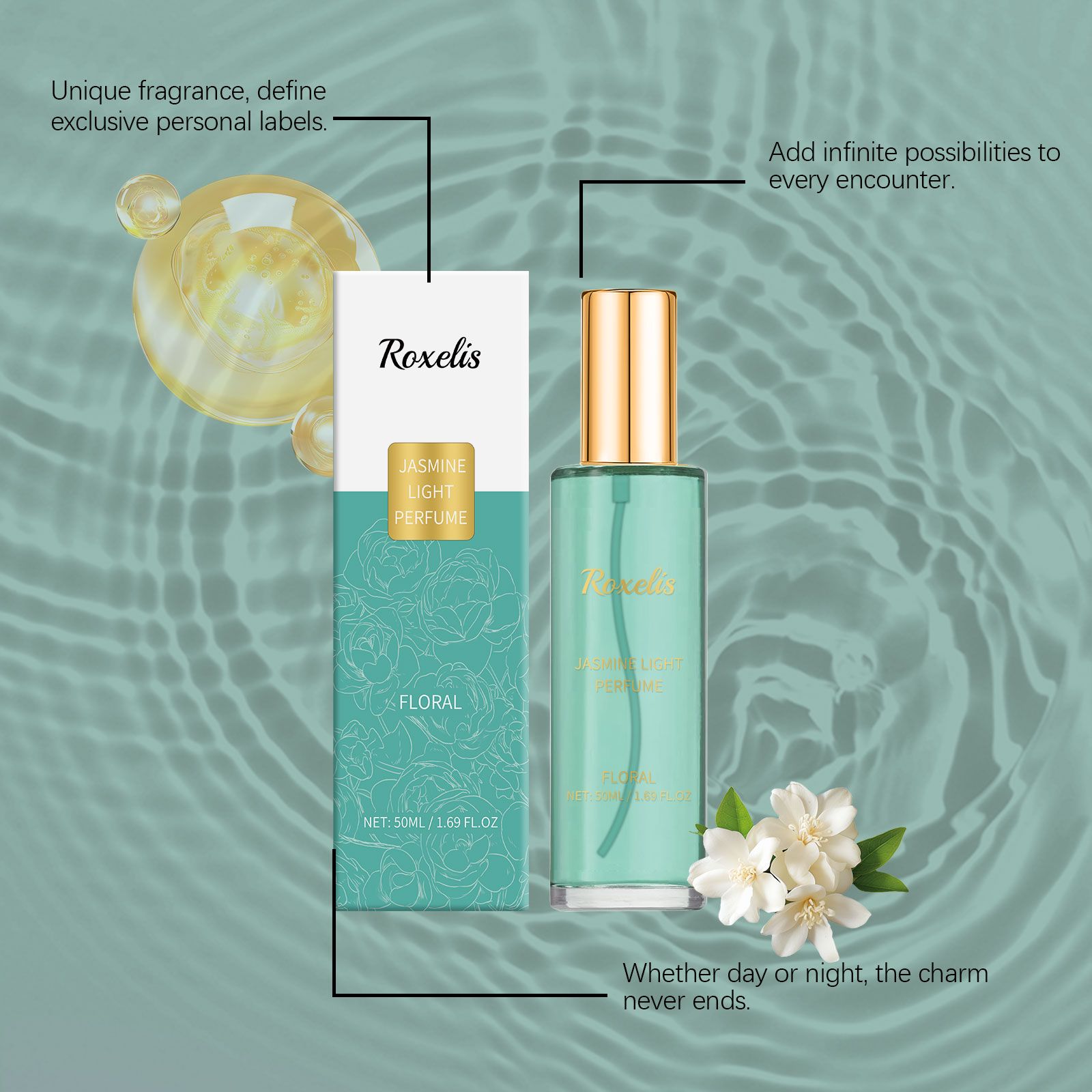 Jasmine Perfume Fresh Woody Floral Long Lasting Portable For Daily Wear