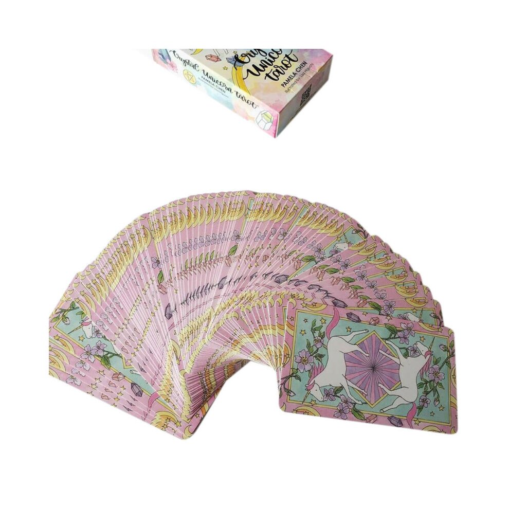 Crystal Unicorn Tarot Decks English Fortune Tell Divination Oracle Card Game