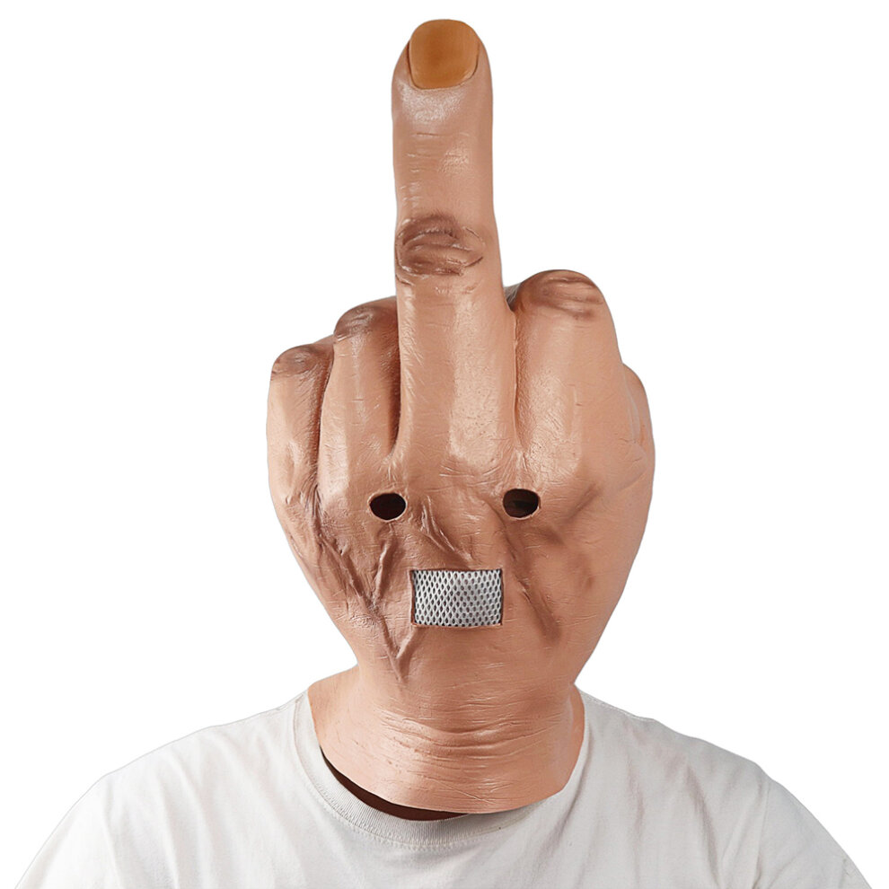 Middle Finger Halloween Full Head Mask Latex Scary Costume Party Cosplay Horror