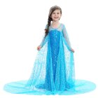 Girls Elsa Costume Dress Kids Princess Fancy Dress up Birthday Party Christmas Dresses