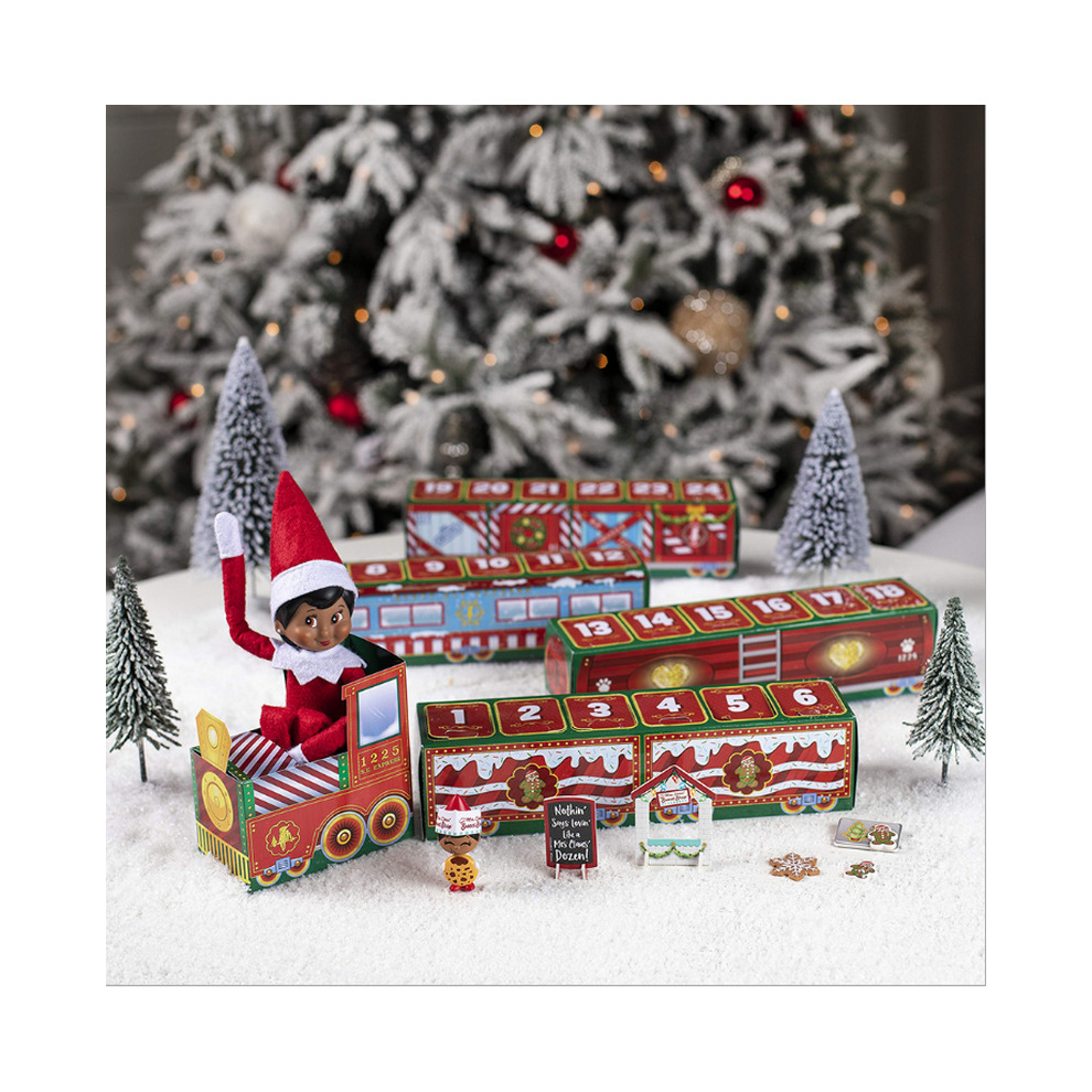 Christmas Countdown Advent Calendar 24 Days Countdown Calendar Elf On Train Surprises Blind Boxs North Pole Xmas Gift Set for Family Kids Boys Girls Adults