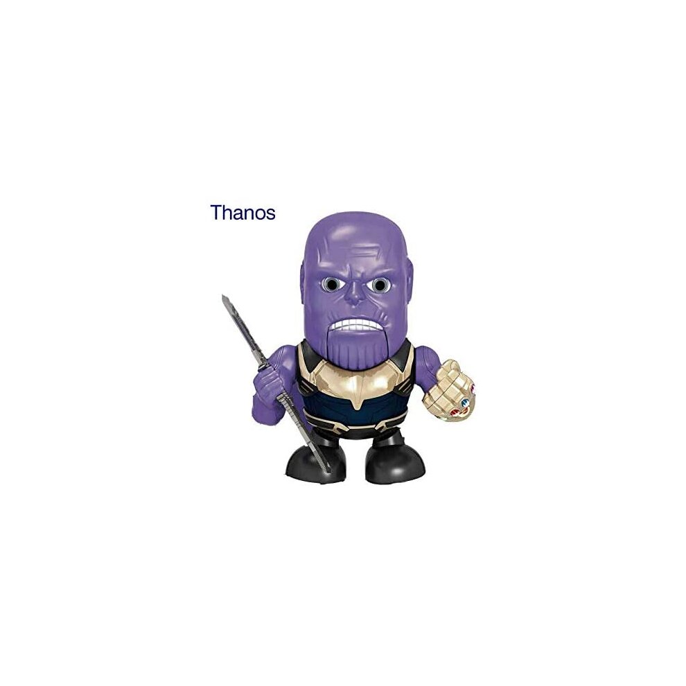 (Action Figure Dance Super Hero Robot Toy Dancing Music Lights For Kids Gift - Thanos) A