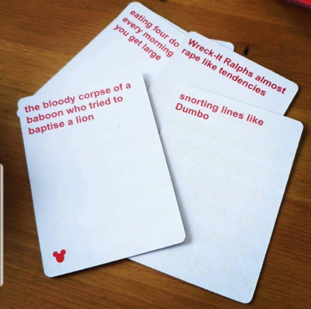 Cards Against Disney The Table Cards Game Party Cards Game for Adult Fun For The Whole Family Red Box