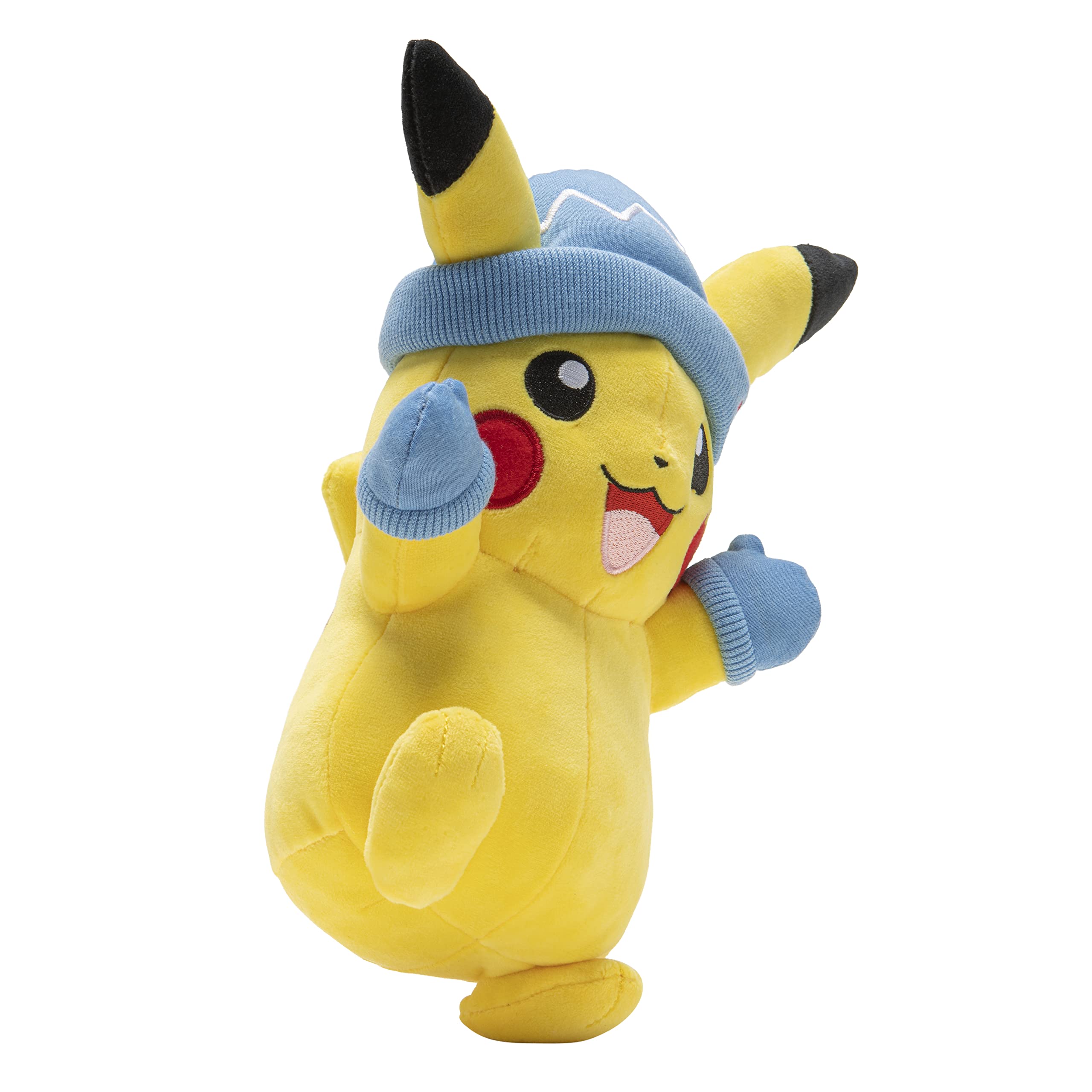 Pokémon 20cm Holiday Plush Pikachu with Winter Hat and Mittens Animal Battle Stuffed Feature Toys Kids Gift