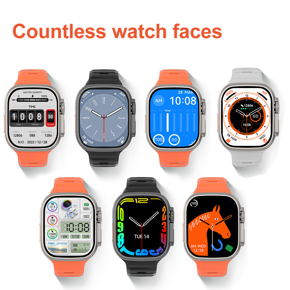 (Orange) Smartwatch Men Wowen Ip68 Sport Watches Temperature Measure 2022 Series 8