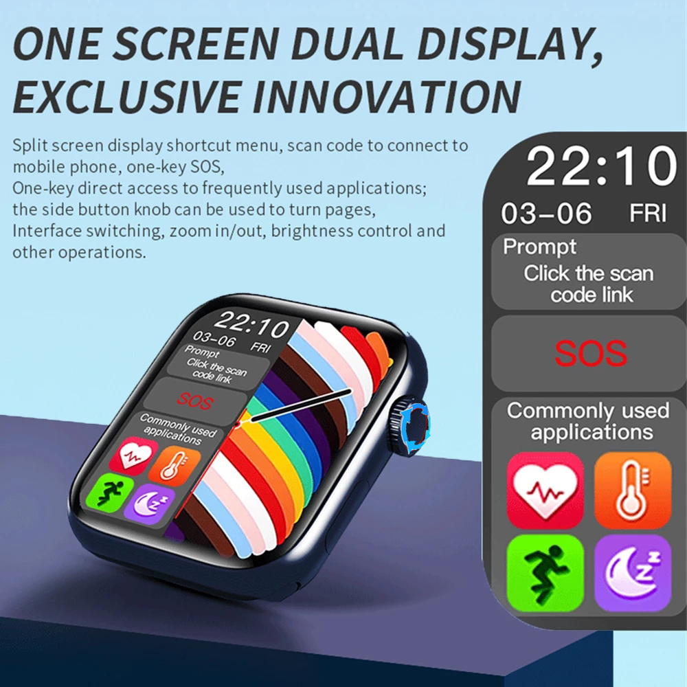 1.77 Full Screen Smart Watch Women Sleep Monitor Double Buttons Make Call Smartwatch Sport Watches Men For Android IOS