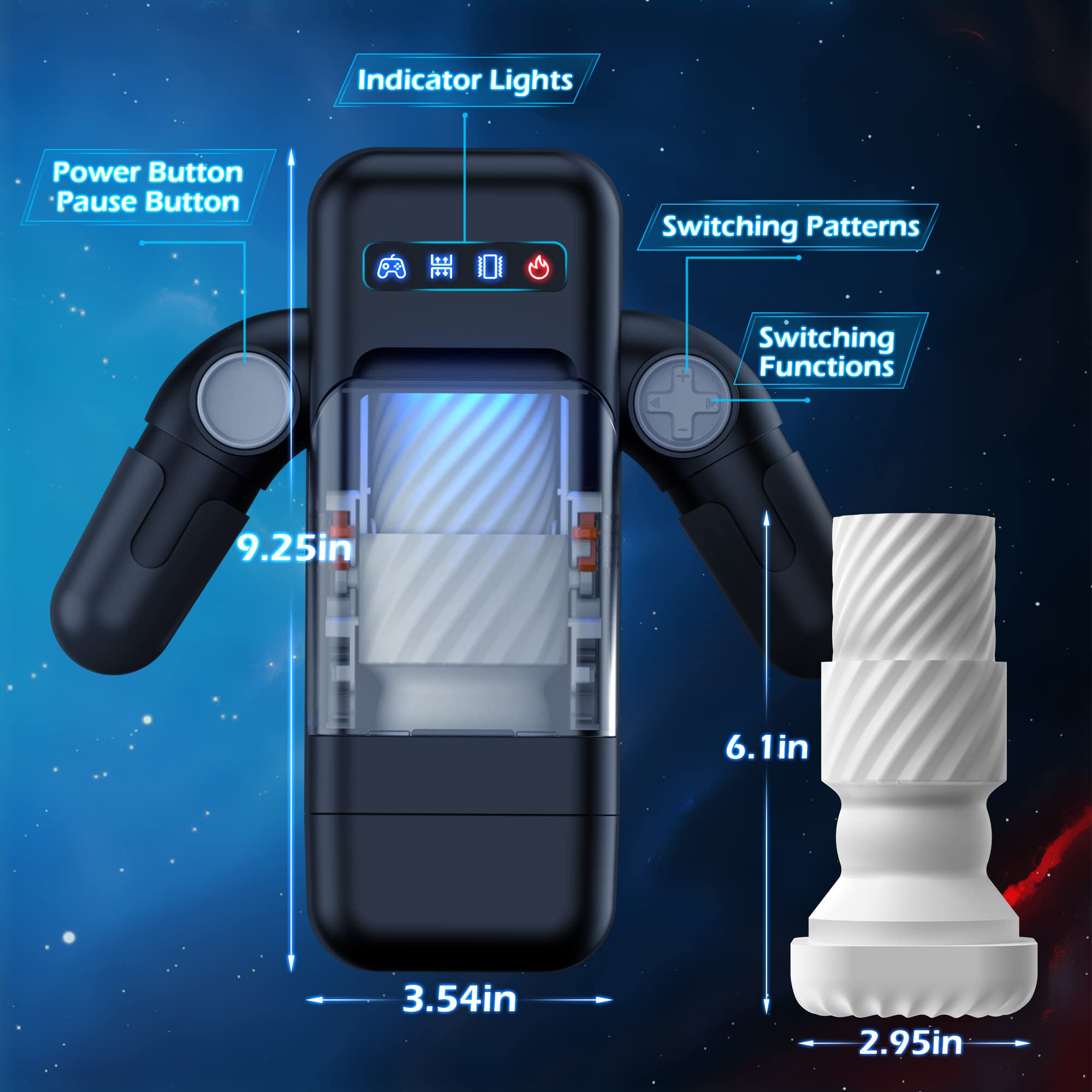 Automatic Male Masturbator Cup Realistic Sex Toys for Men Automatic Stroker Sucking Pocket Pussy Adult Toys with 10 Thrusting Vibration Modes and Heating Function Best for Penis Stimulation Masturbation