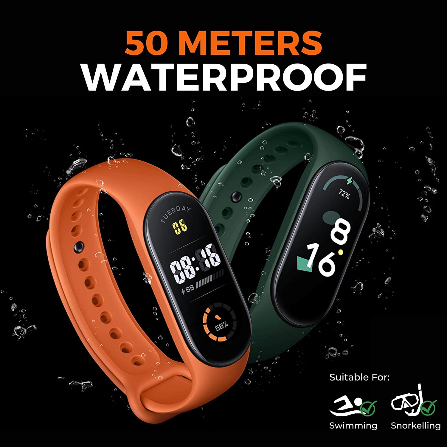 Xiaomi Mi Band 7 Smart Bracelet Waterproof Fitness Tracker Band Women Sports Activity Trackers Bluetooth Smart Watch for iOS Android with Blood Oxygen Fitness Traker eart Rate Sleep Monitor 6 Color AMOLED Screen