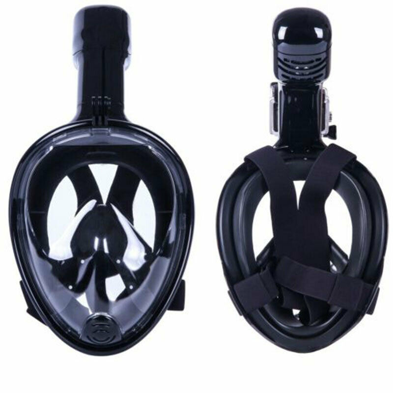 (Black L/XL) Full Face Snorkel Mask Diving Mask Swimming Scuba Set Compatible Gopro Shallow Water Snorkel Anti-Fog Anti-Leak Easy Breathing Adult Youth Kids Size