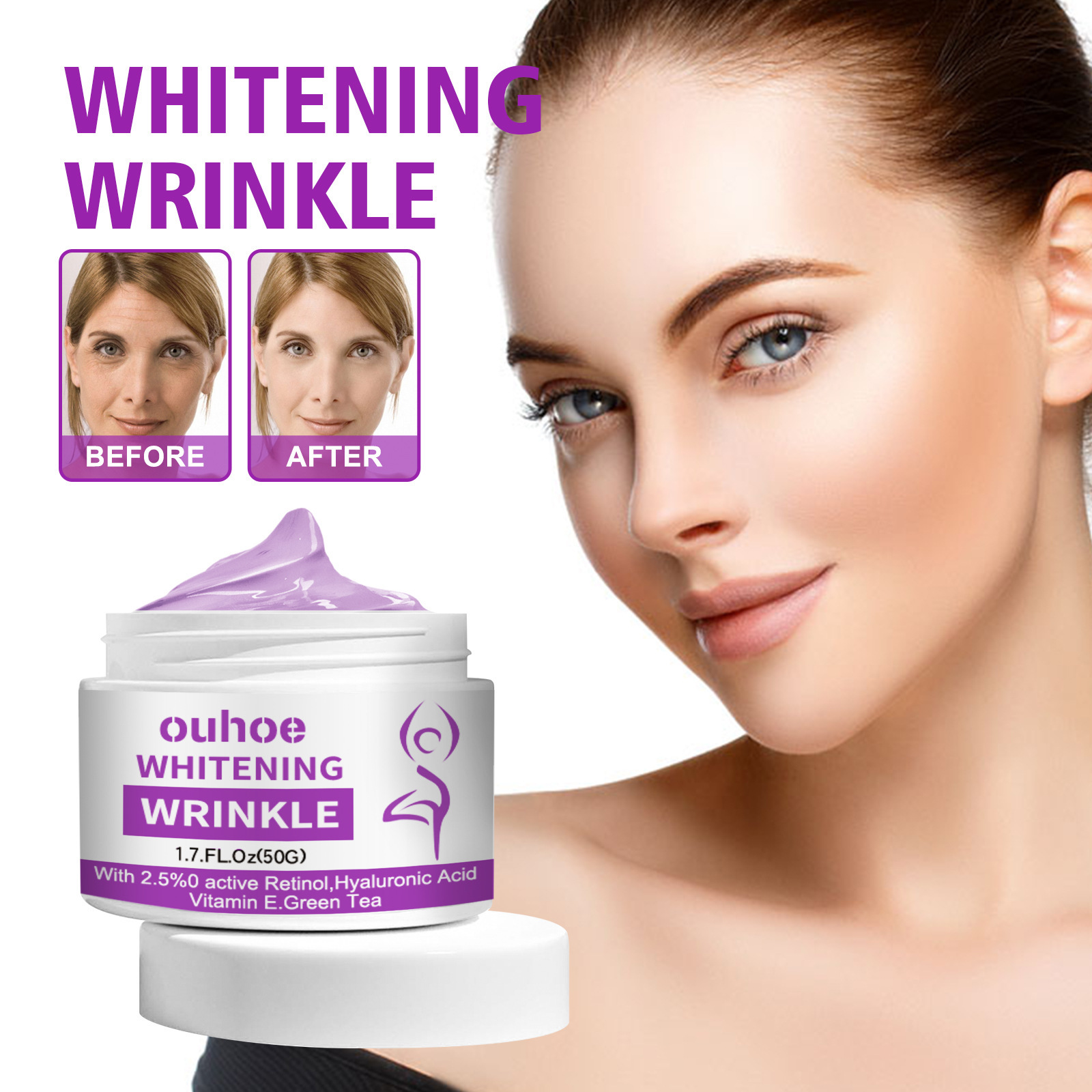Retinol Firming Cream Anti Aging Wrinkle Moisturized Whitening Skin Lifting Firming Rejuvenating Facial Skin Care Massage