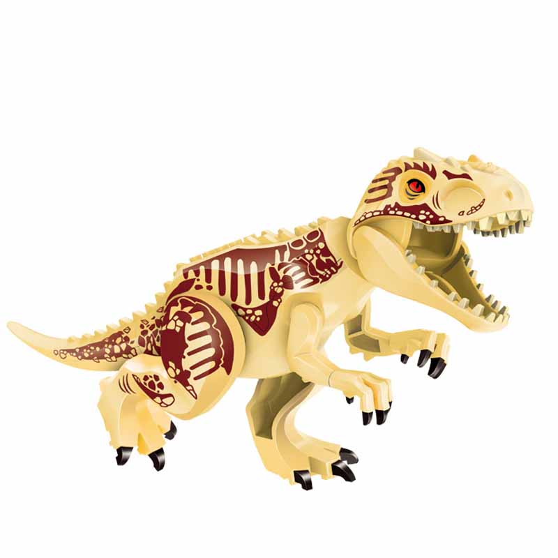 (Apricot Tyrannosaurus) Removable Large Dinosaur Figure Big Size Indominus T Rex Blocks
