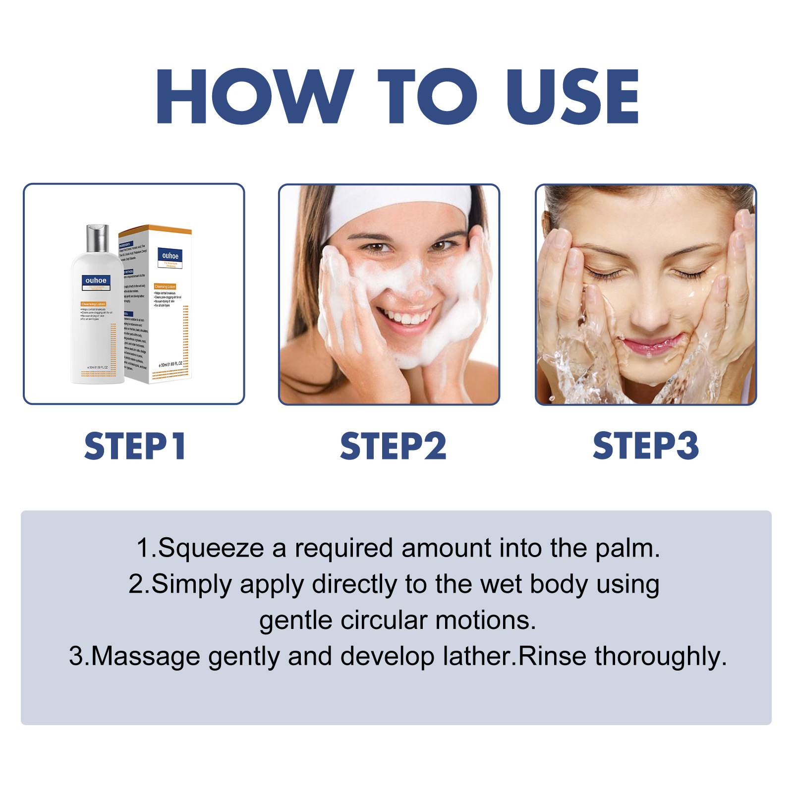 Cleansing Lotion Whitening Face Cleanser Oil Control Cleanser Acne Spots Deep Cleaning Reducing Pores Moisturizing Facial Repair Brightening Skin Tone