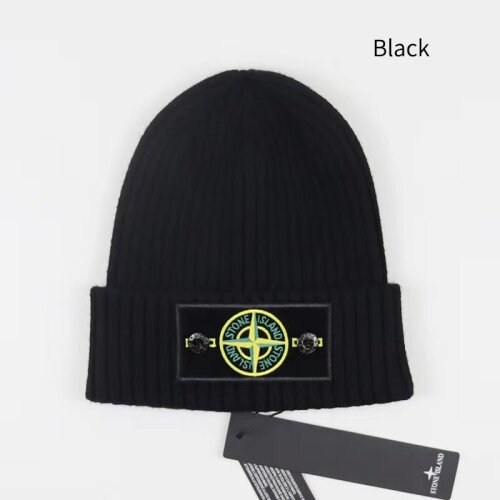 Stone Island Hat Warm Thick Cap Cuffed Knit Stretch Beanie Hat