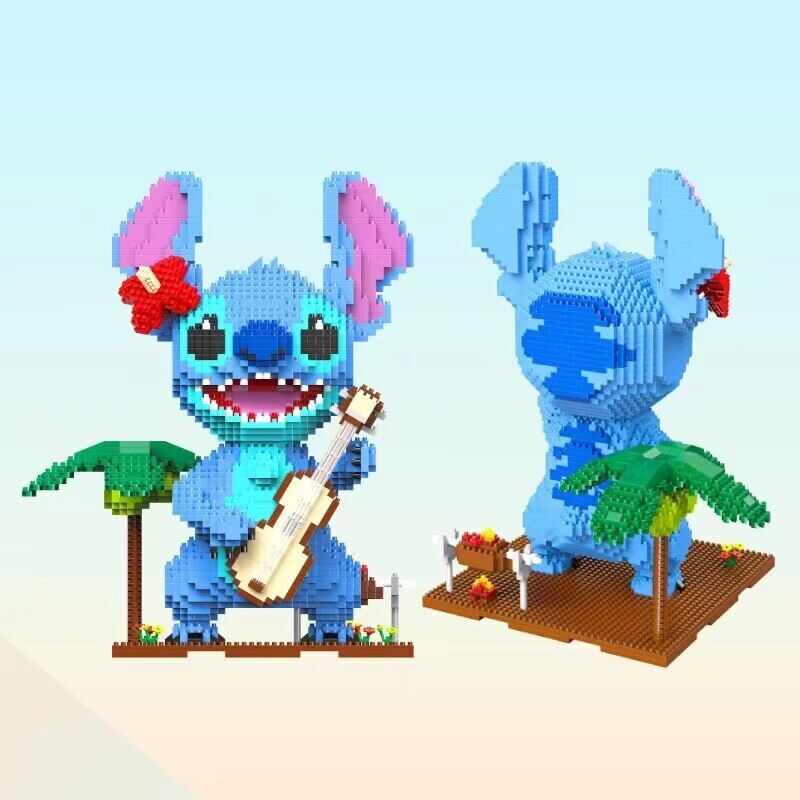(Stitch 8001) Building Blocks Stitch Lilo Stitch Figure Cartoon Anime Model Building Bricks Puzzle Assembly DIY Toy Gift for Disney Fans Kids