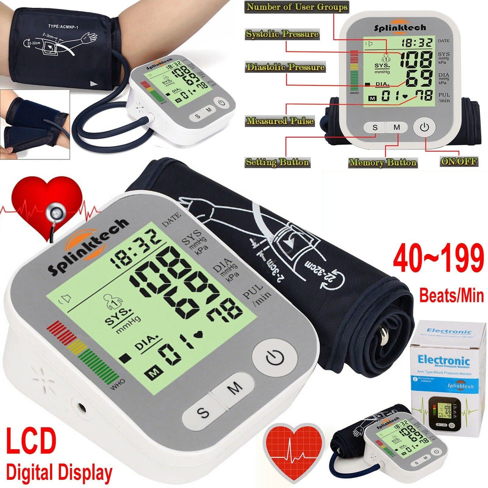 High Blood Pressure Monitor Blood Pressure Machines for Home Use Digital Automatic BP Monitor
