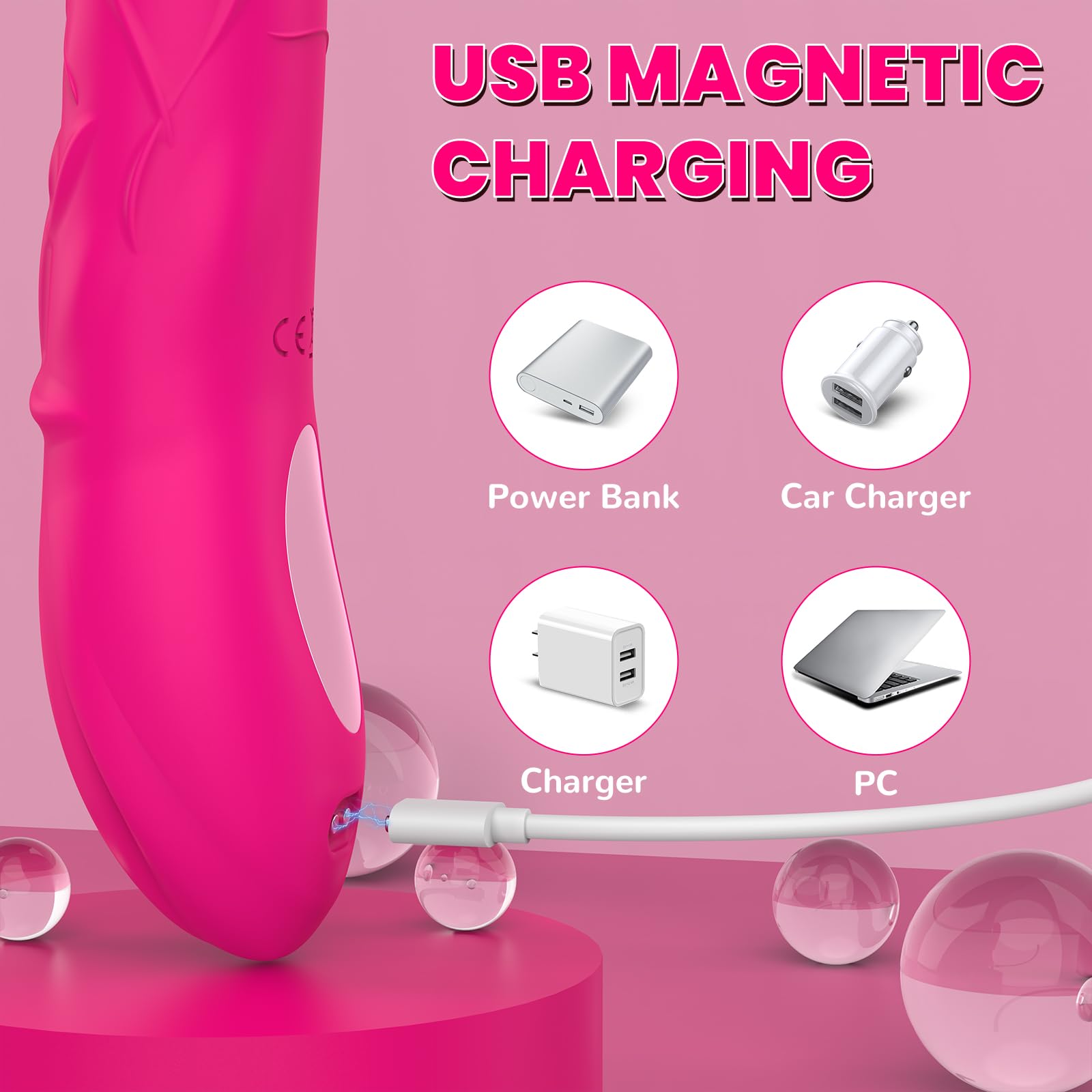 (Pink) Realistic Dildo Vibrator Sex Toys for Couples Men Women 9 inch G Spot Vibrator Clitoral Stimulator Adult Sex Toys with 10 Powerful Vibration Modes