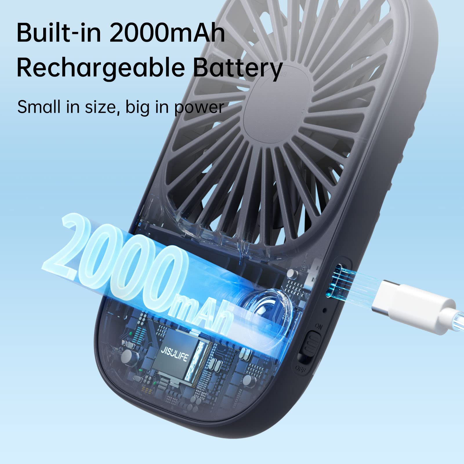 Ultra Slim Portable Hand Mini Fan Battery Operated Eyelash Fan with 3 Speeds