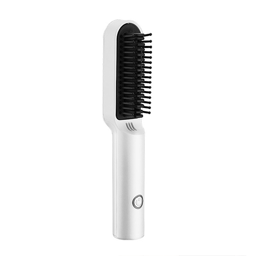 Hair Straightener Comb Electric Ceramic Straightening Brush Hair Curler Comb Wireless Hot Comb Portable Frizz-Free Fast Heating Rechargeable Household
