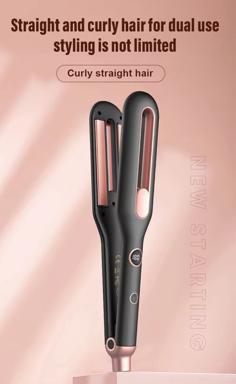 Hair Straightener Ceramic Wide Flat Iron Hair Straightener Heat Up Hair Straightener Curling Iron Portable Hair Styling Tools for All Hair Types