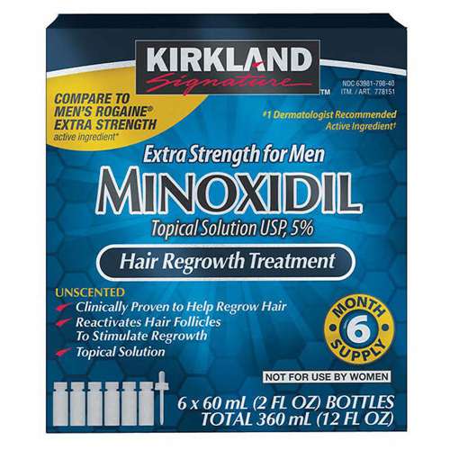 Kirkland Signature 5 Minoxidil Solution, Hair Regrowth Treatment For Men- 6 Month Supply New
