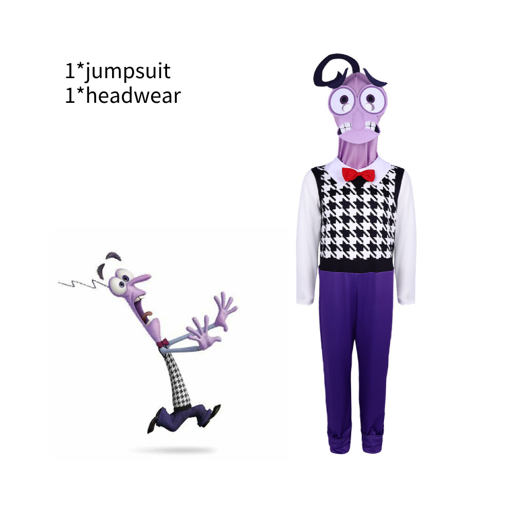 (Size 110) Disney Inside Out 2 Costumes Cartoon Fear Cosplay Costumes Kids Adult Costume Collectibles for Fans Halloween Outfits Stage Performance