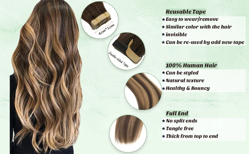 (24inch 50g) Tape Hair Extensions Human Hair Real Remy Tape in Hair Extension Seamless Skin For Salon High Quality Natural Hair Transplant