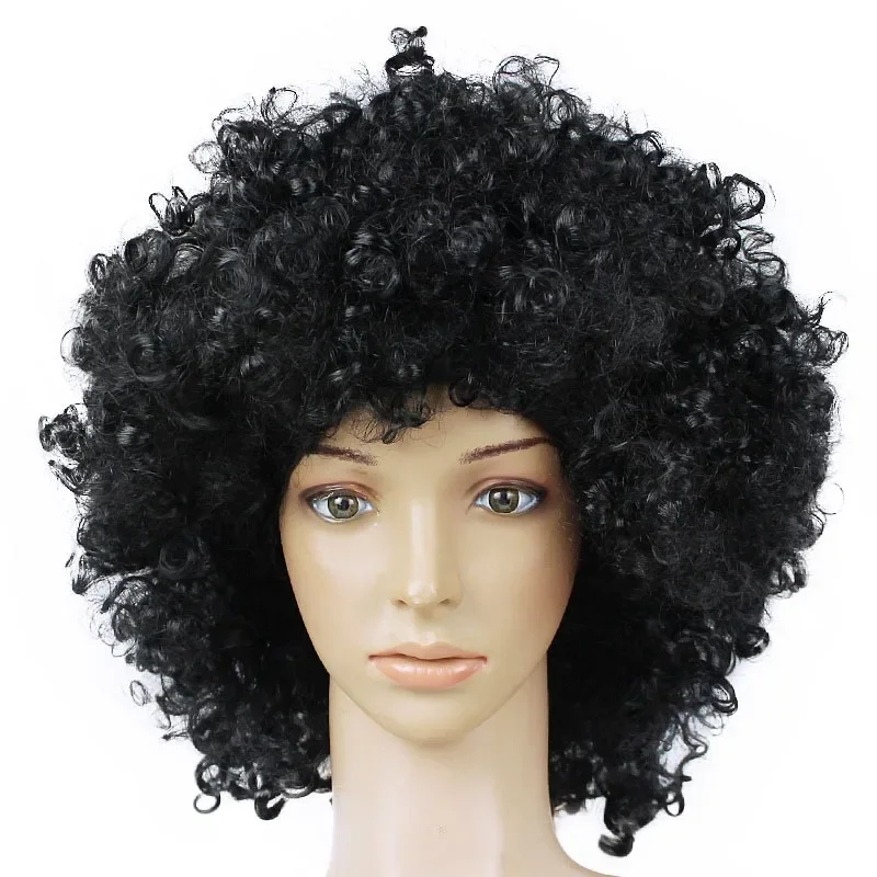 (Orange) Clown Wig Colorful Afro Curly Wig Cosplay for Men Women Mardi Gras Costume Party Wig Children and Adults Explosive Head Wig Funny Hair Props One Size