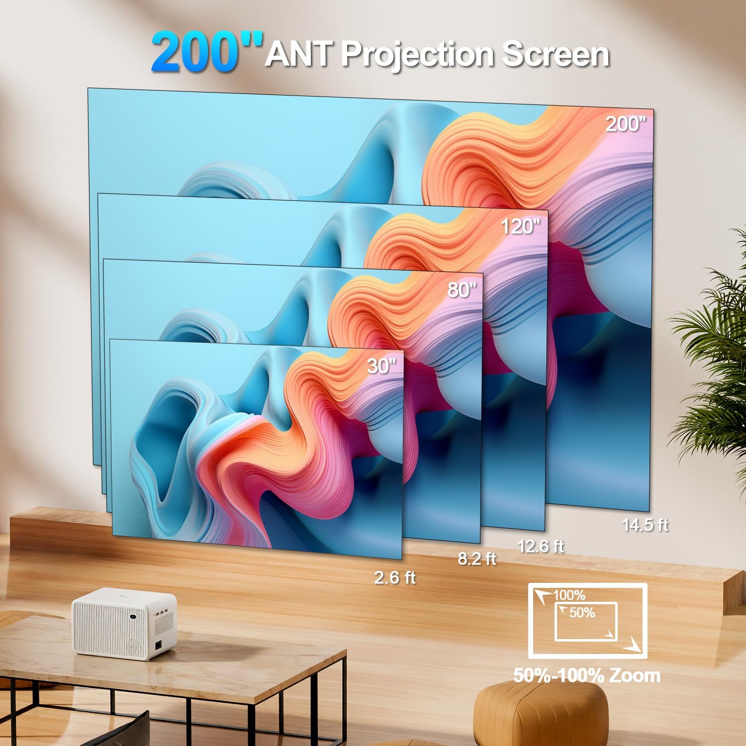 Projector with 5G WiFi Portable Video Projector 16000 Lumen Native 1080P BT Electric Focus Home Theater Movie Projector Compatible with iOS Android Phone TV Stick Laptop VGA Indoor Outdoor Use