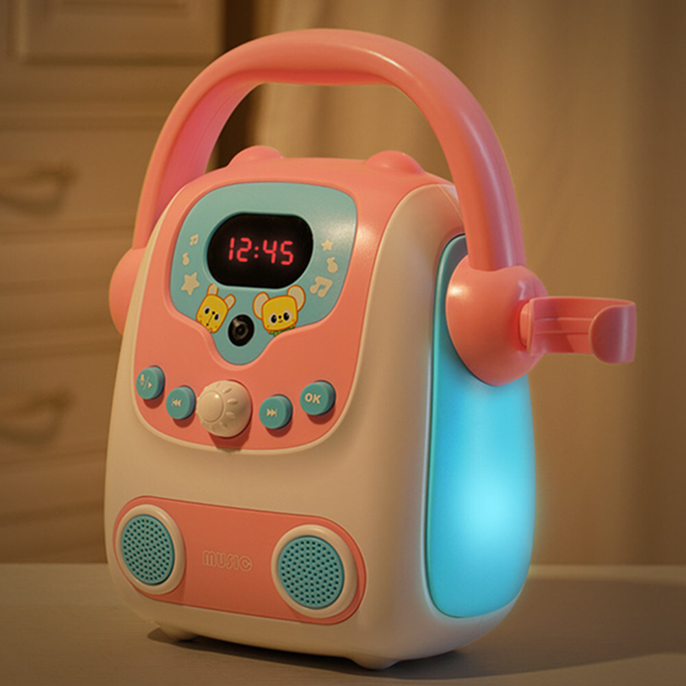 Portable Children Karaoke Machine Bluetooth Speaker Music Player Baby Wireless Audio With Microphone Child Recording Lights Toy