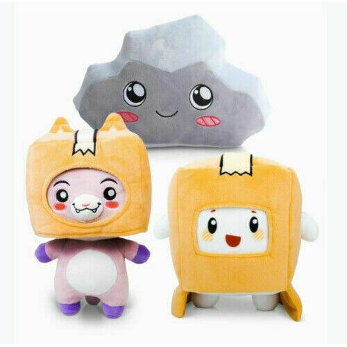 Lankybox BOXY+FOXY+ROCKY Plush Soft Kid Game Figure Plushie Doll