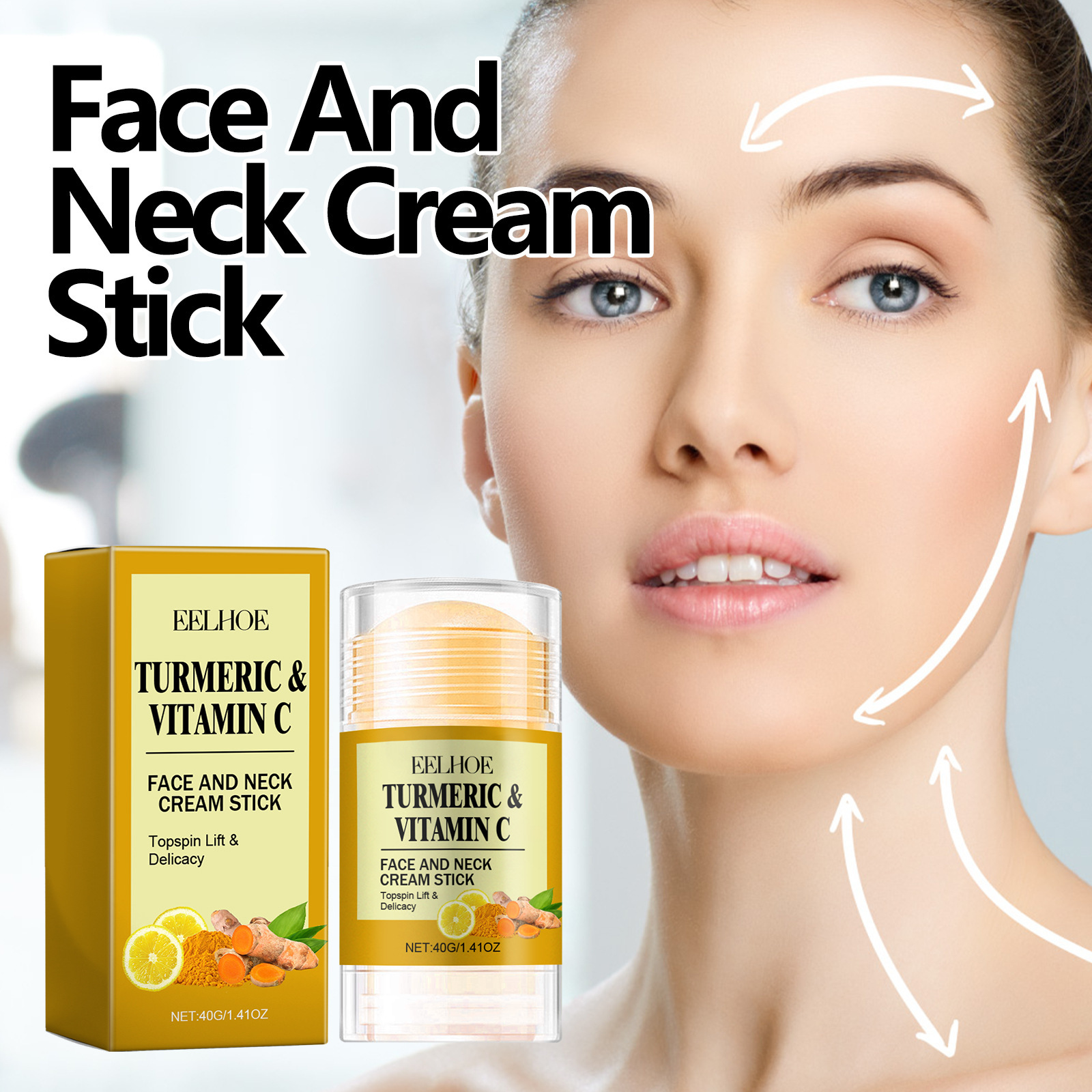 EELHOE Turmeric Face Neck Cream Lifting Firming Neck Lines Face Neck Care