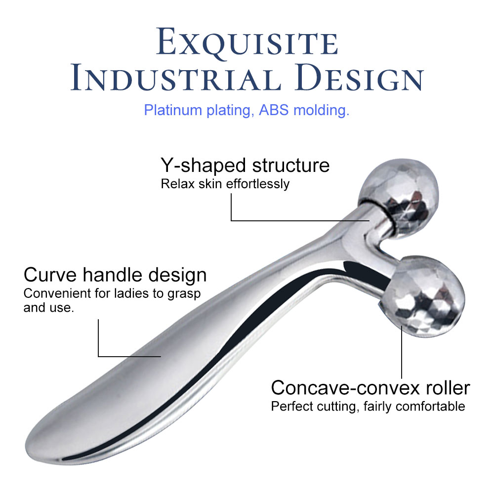 Face Massager Lift Face 3D Roller Massager Thin Body Neck Massage Tool Small Y Shape Massagers Face Firming Facial Beauty Device Skin Care Tools Dual Head