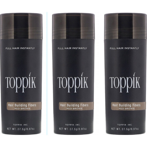 MEDIUM BROWN Toppik Hair Building Fibres Hair Fibres For Thinning Hair Pack of 3