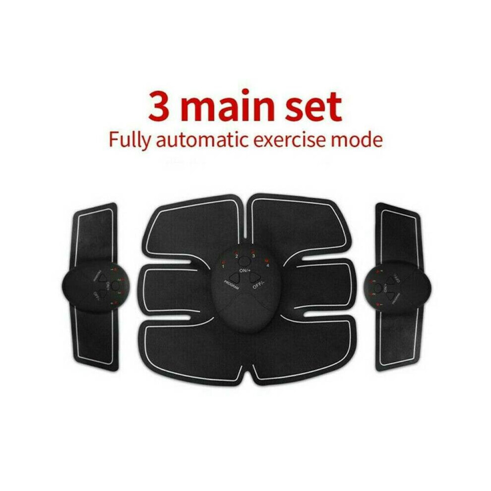 USB Rechargeable Smart EMS Fitness Belt Abs Muscle Toning Trainer Stimulator UK