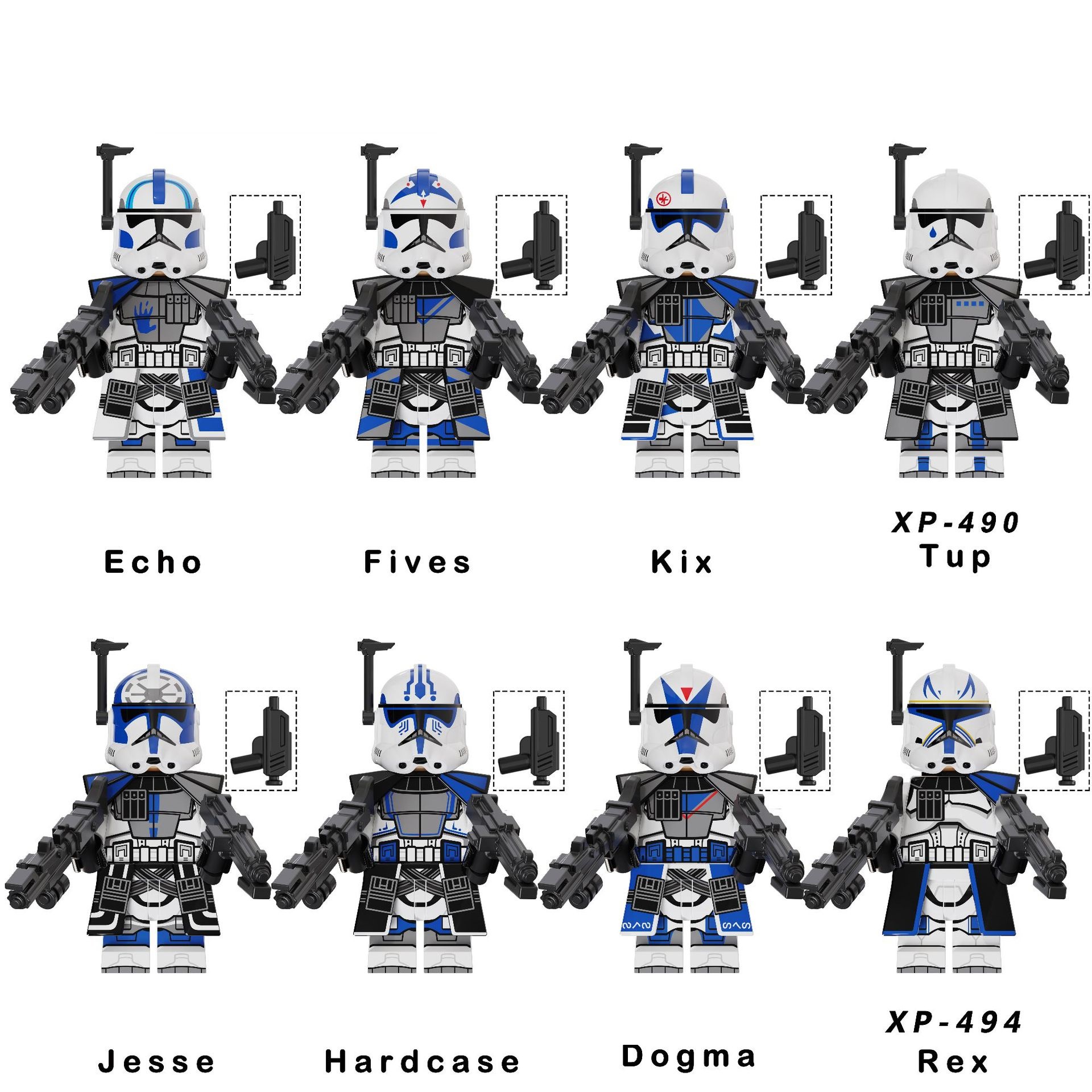 (Soldier H) Star Wars Clone Wars Soldiers Mini Figures Toy Set Military Building Blocks with Weapons for Imaginative War Games for Kids