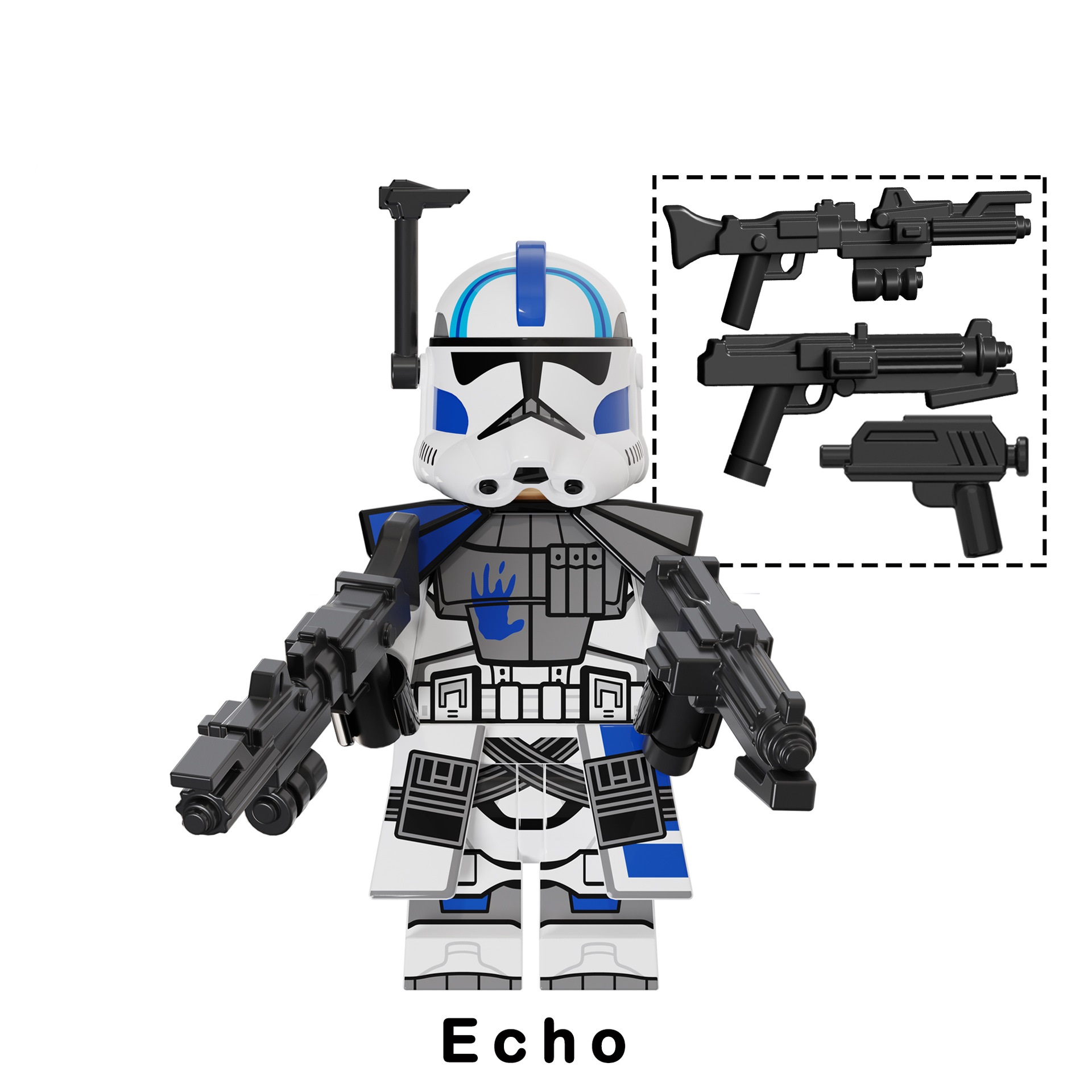 (Soldier H) Star Wars Clone Wars Soldiers Mini Figures Toy Set Military Building Blocks with Weapons for Imaginative War Games for Kids